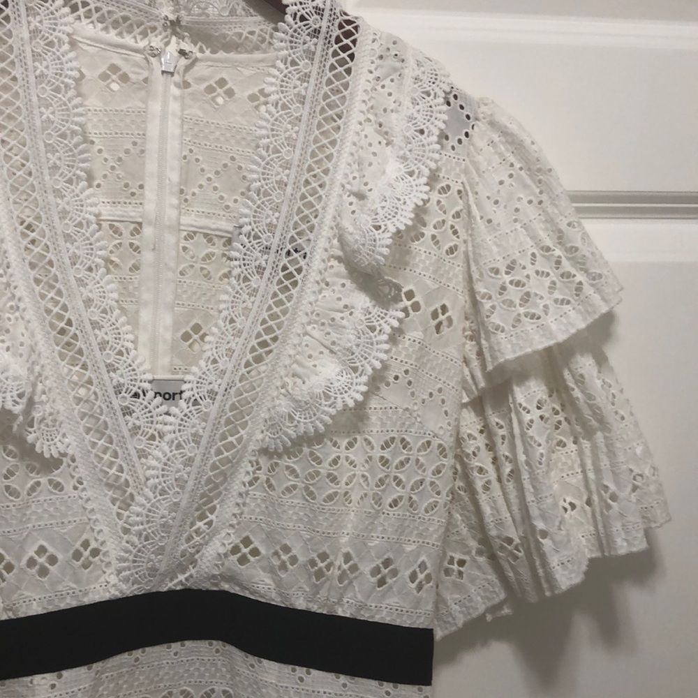 Self-Portrait Broderie Anglaise White Dress - Picture 5 of 9